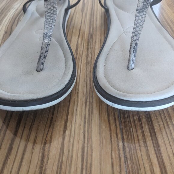 [VGUC] CLARKS Leather Snake Print Sandals - Picture 3 of 6